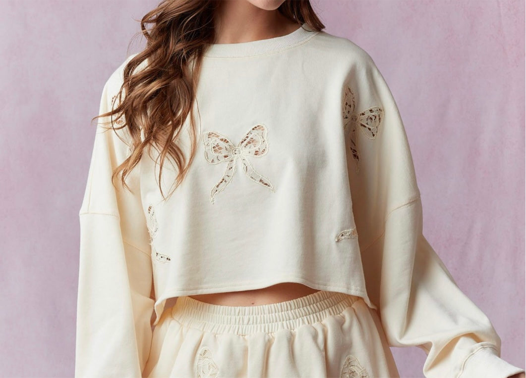 SU25 PL Bow French Terry Crop Top