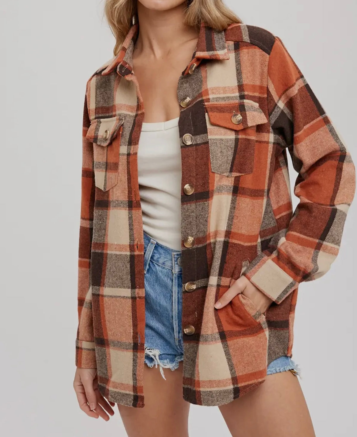SU25 Bluivy Taupe Plaid Flannel
