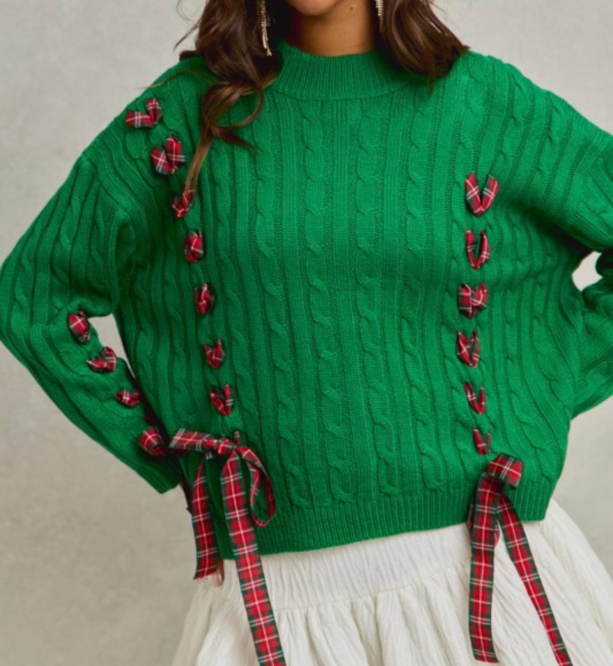 F25 SM Plaid Holiday Christmas Top