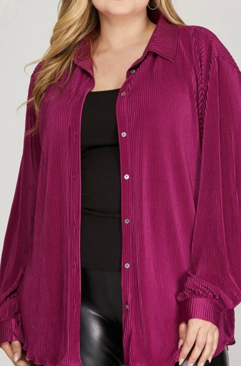 W25 S&S Plus Magenta Blouse