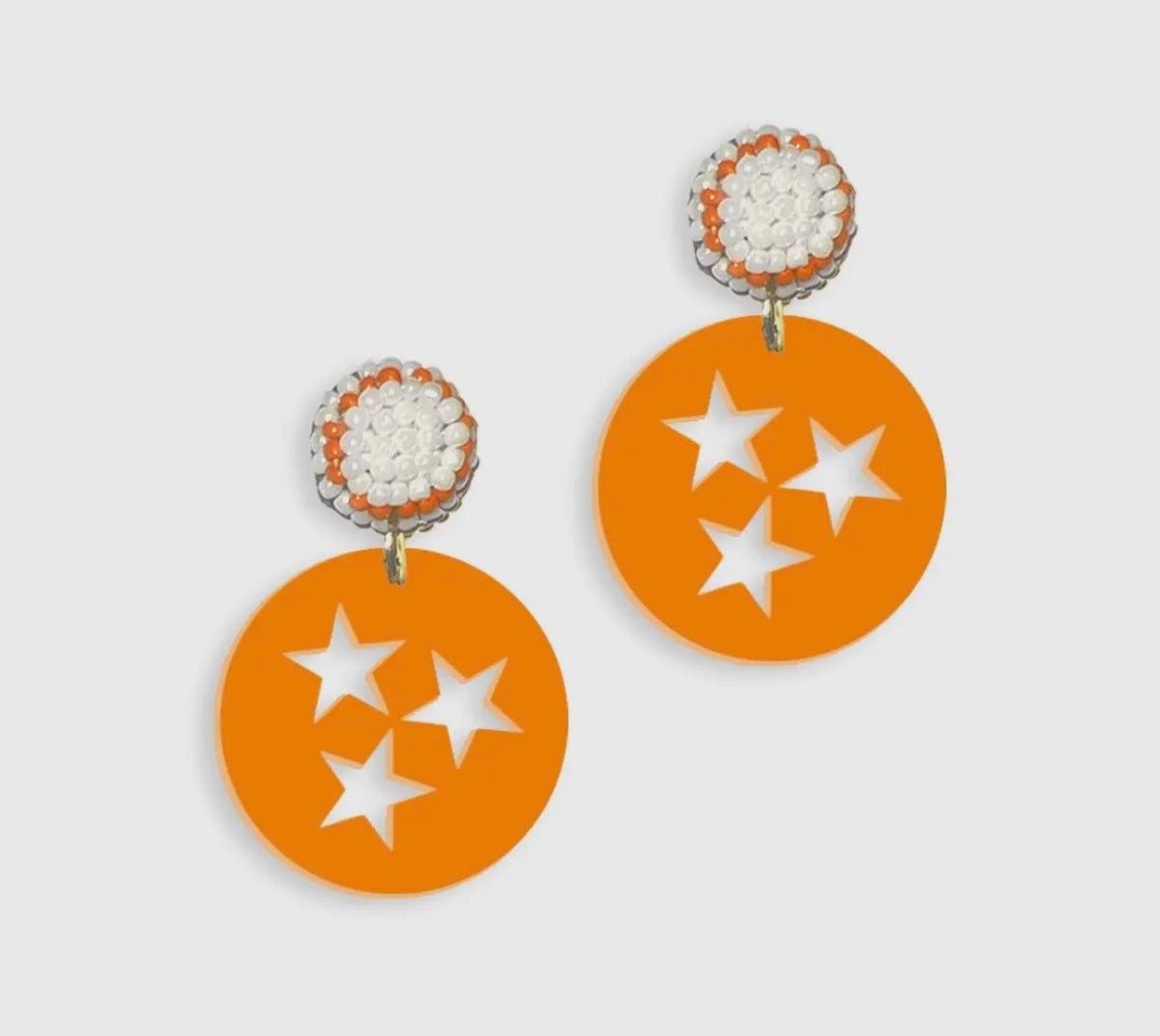 SU25 Orange Tri-Star Earrings