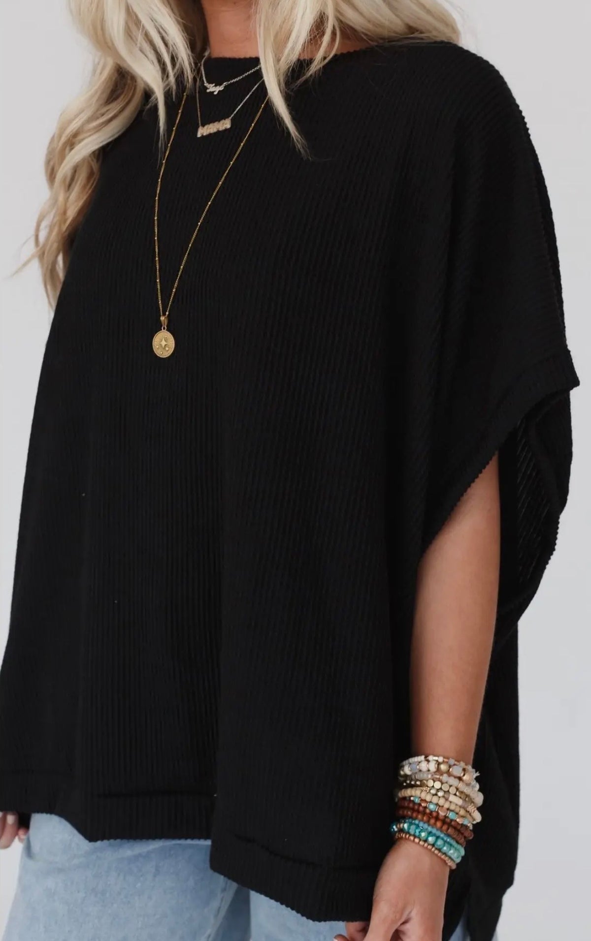 SU26 Black Moon Glow Knit Top