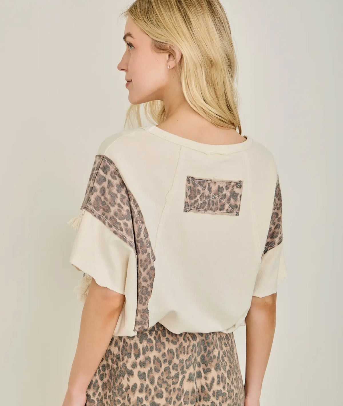 S26 J.Her Animal Print Fringe Top