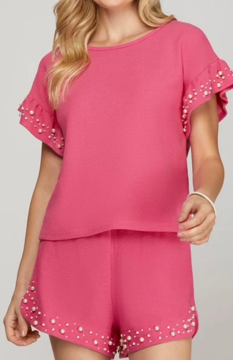 W25 S&S Hot Pink Pearl Shorts