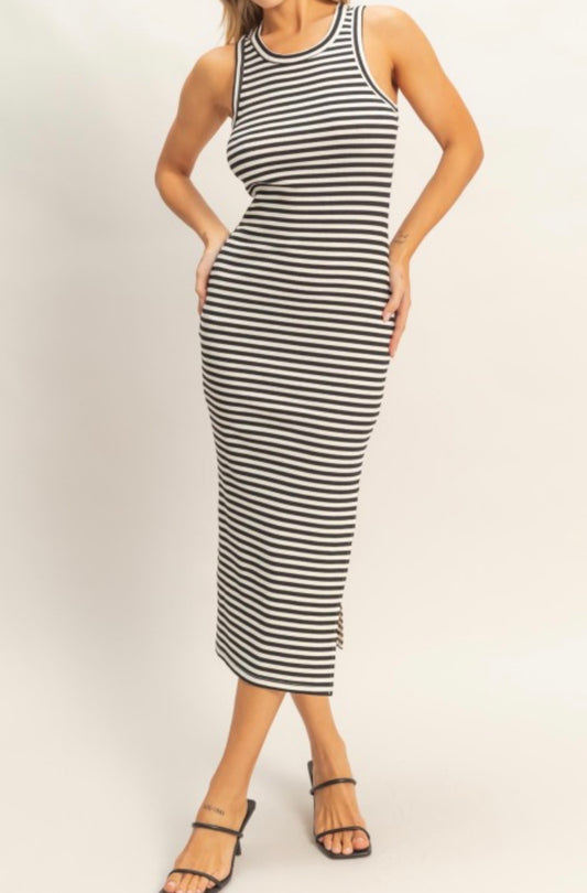 W26 HF Black Ribbed Tank Dress