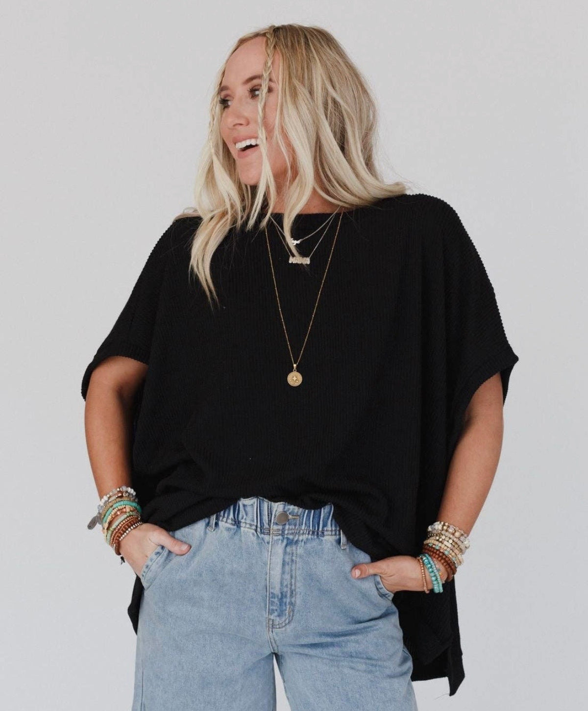 SU26 Black Moon Glow Knit Top