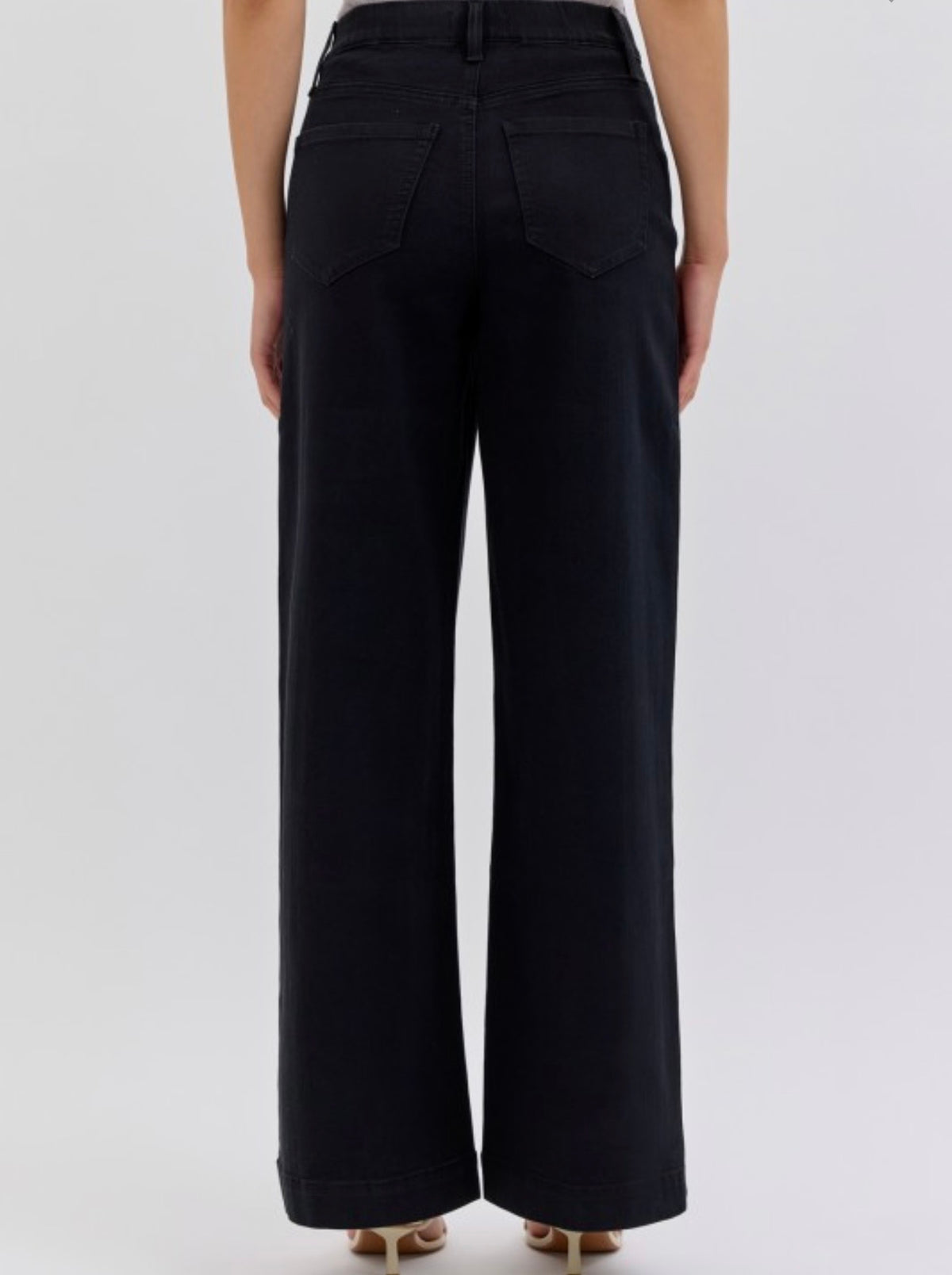 F25 Cello Black High Rise Pull On Wide Leg
