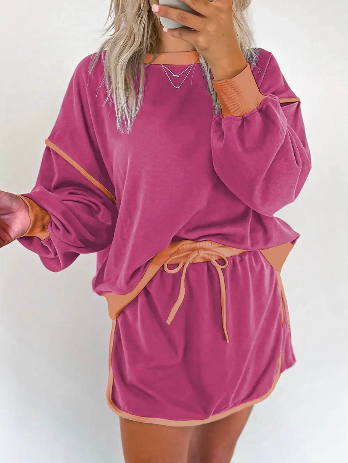 SU26 Loose Pullover Skort Set