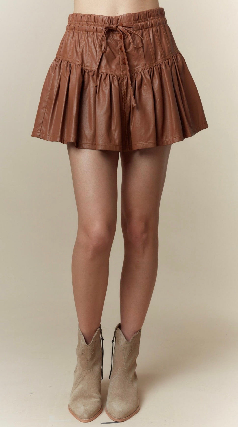 F25 PL Faux Leather Mini Skirt