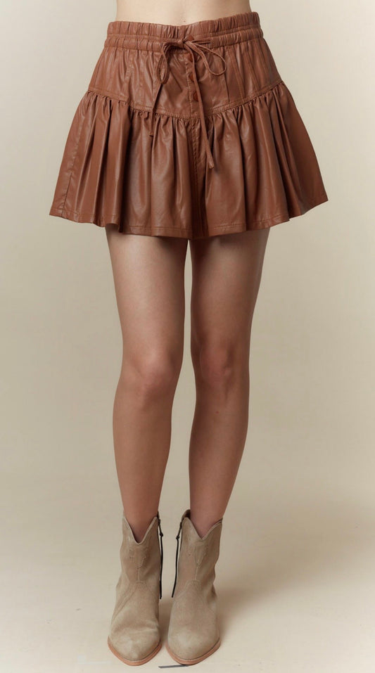F25 PL Faux Leather Mini Skirt