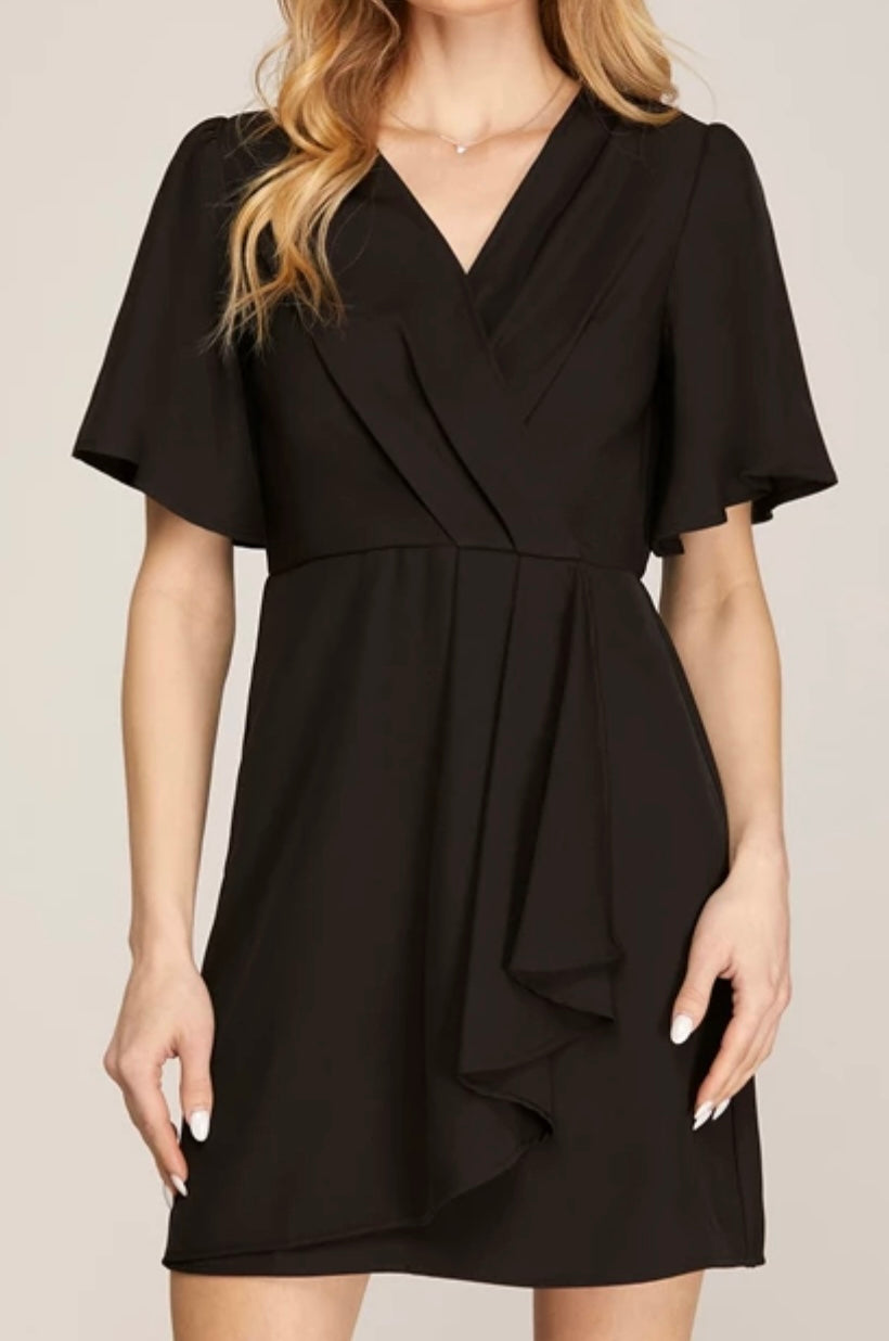 S25 S+S Black Wrap Dress