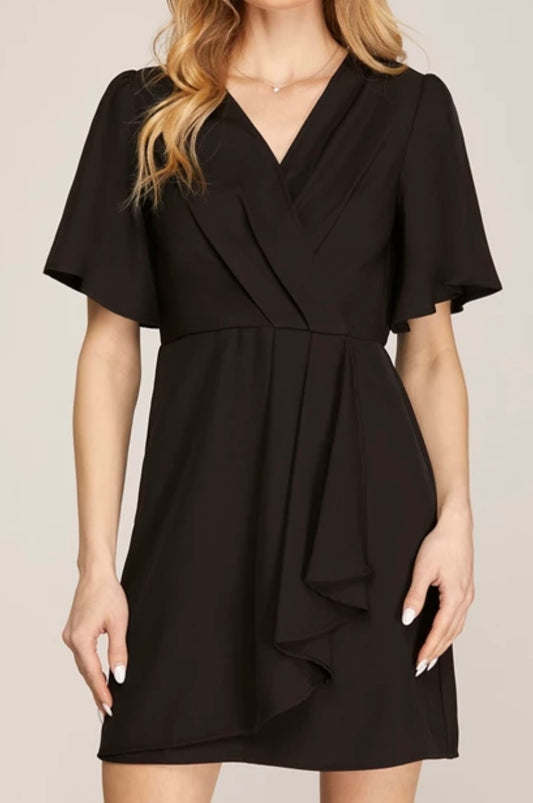 S25 S+S Black Wrap Dress