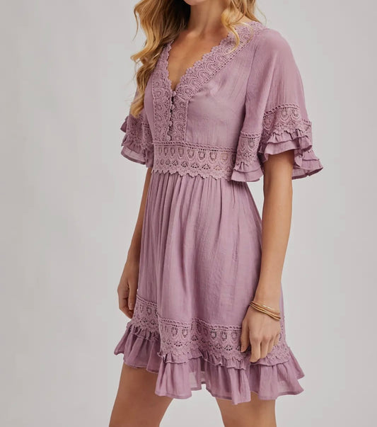 W26 BI Rose VNeck Lace Dress