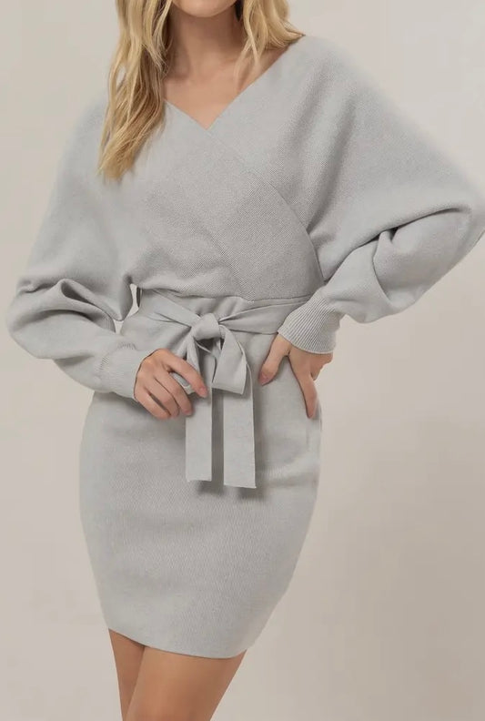 W25 HYFVE Gray Belted Dress