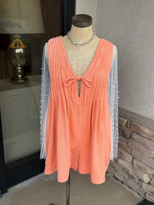 Pearl Rhinestone Mesh Top