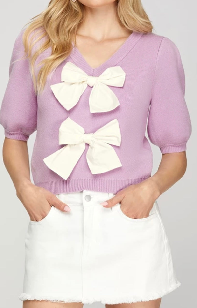 W25 S&S Lilac Bow Top
