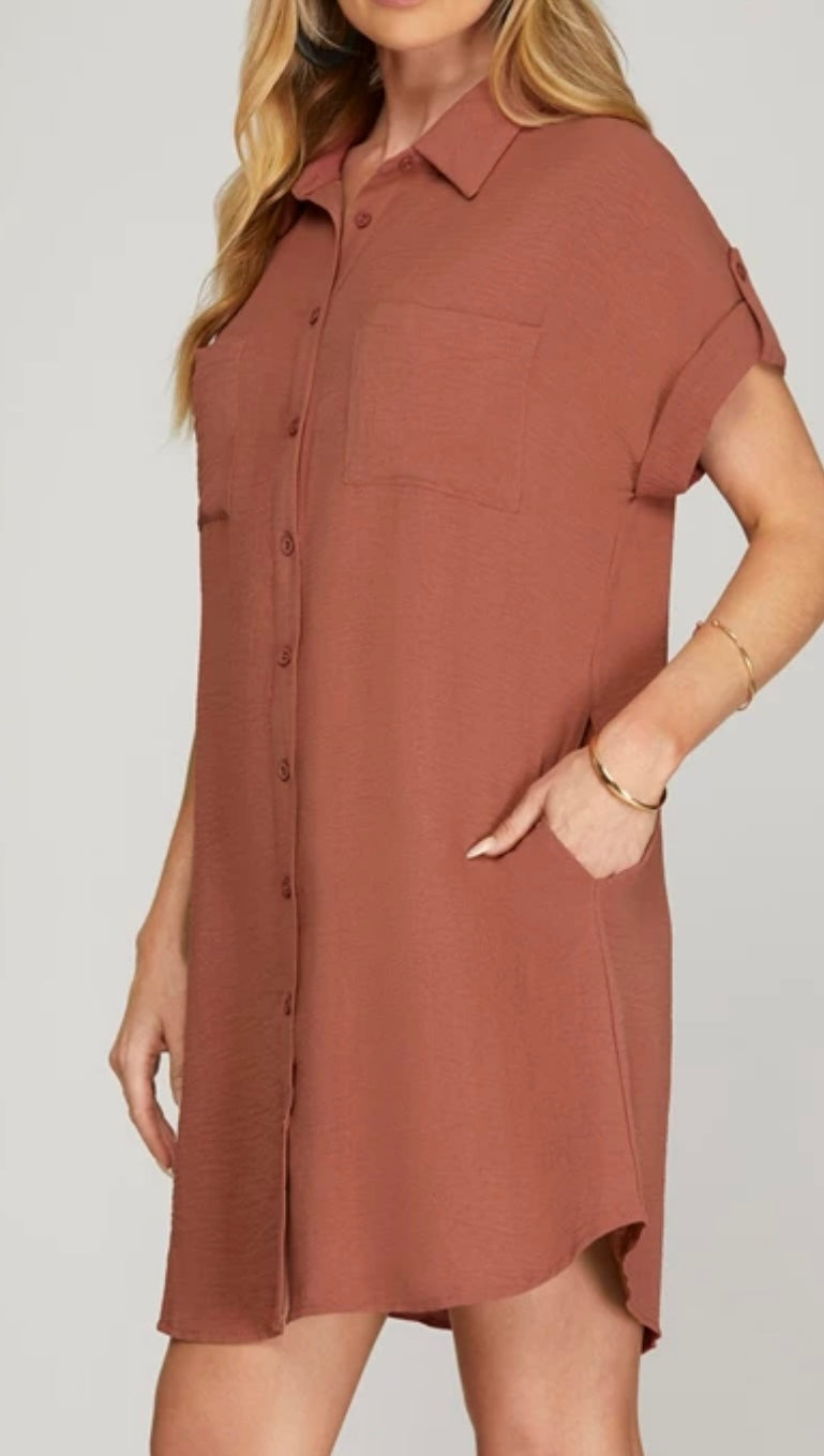 S25 S+S Cinnamon Button Dress