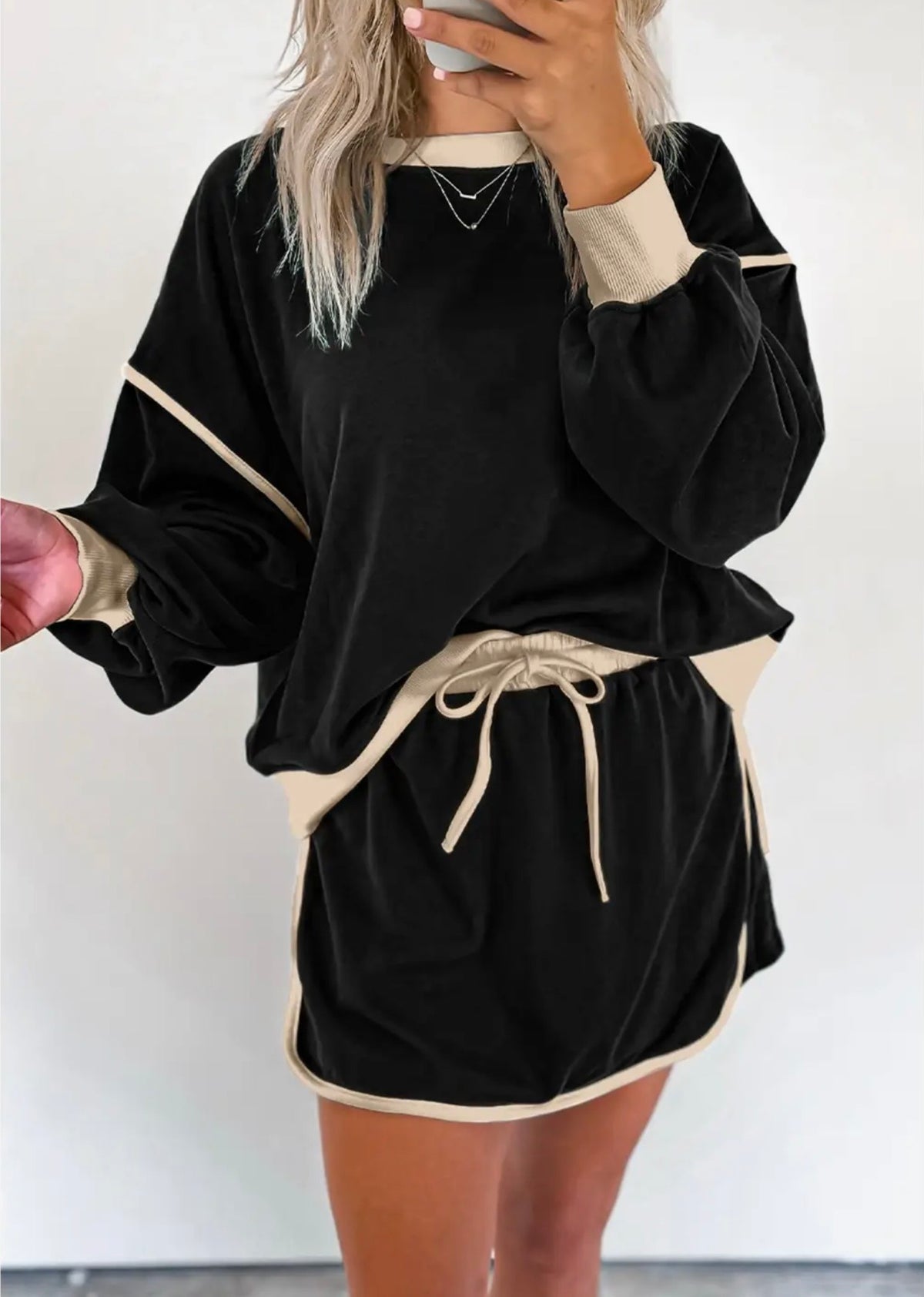 SU26 Loose Pullover Skort Set