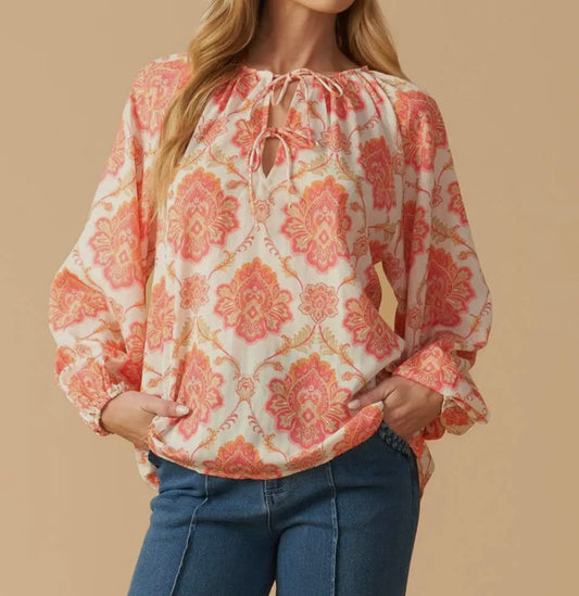 SU25 FT Ivory Pink Woven Top