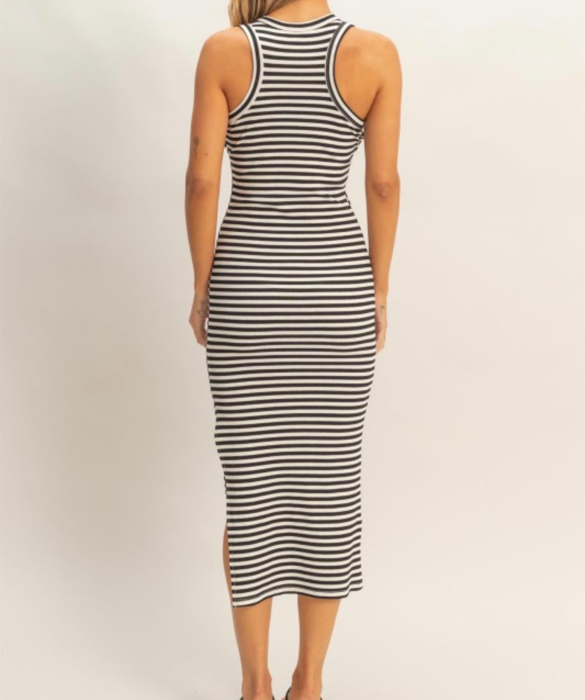 W26 HF Black Ribbed Tank Dress