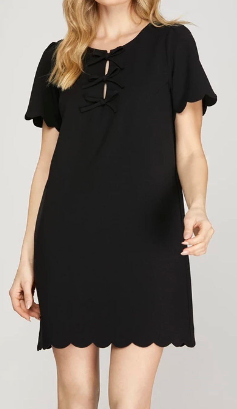 S25 S+S Black Scallop Dress