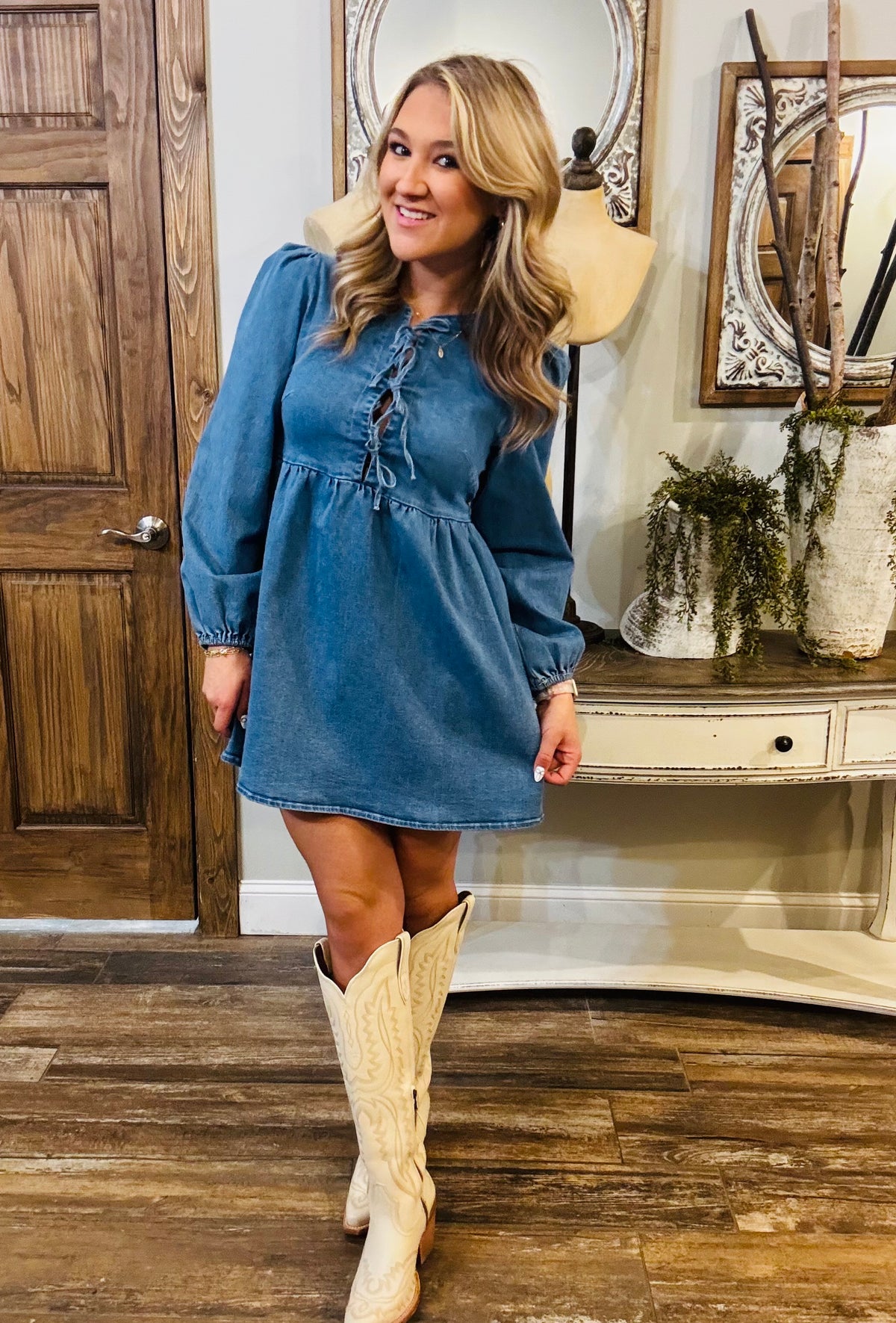 SU25 EB Med Wash Denim Dress