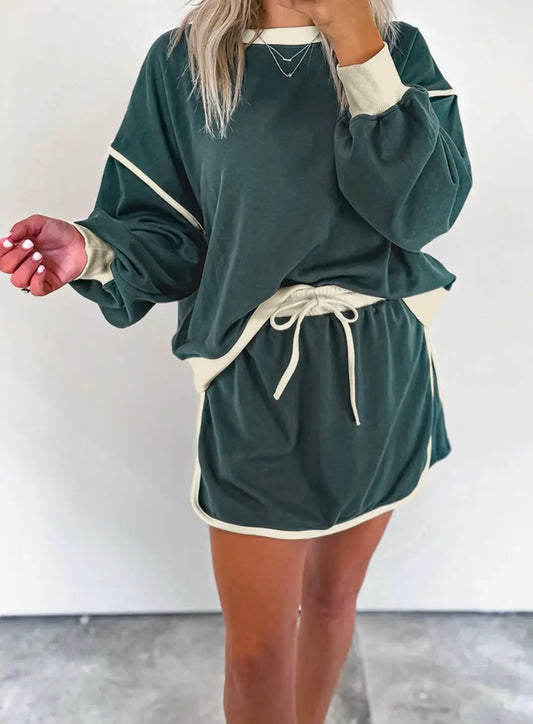 SU26 Loose Pullover Skort Set