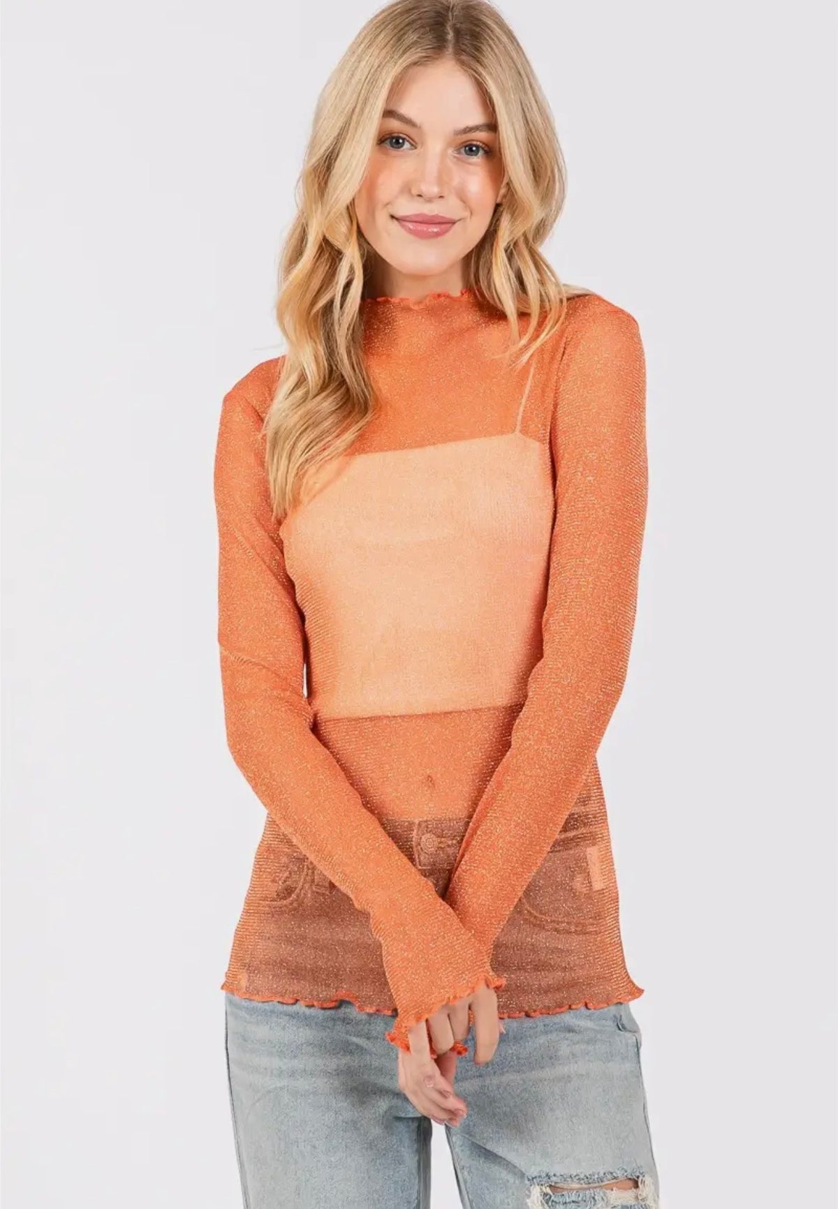 S26 Metallic Mesh LS Top