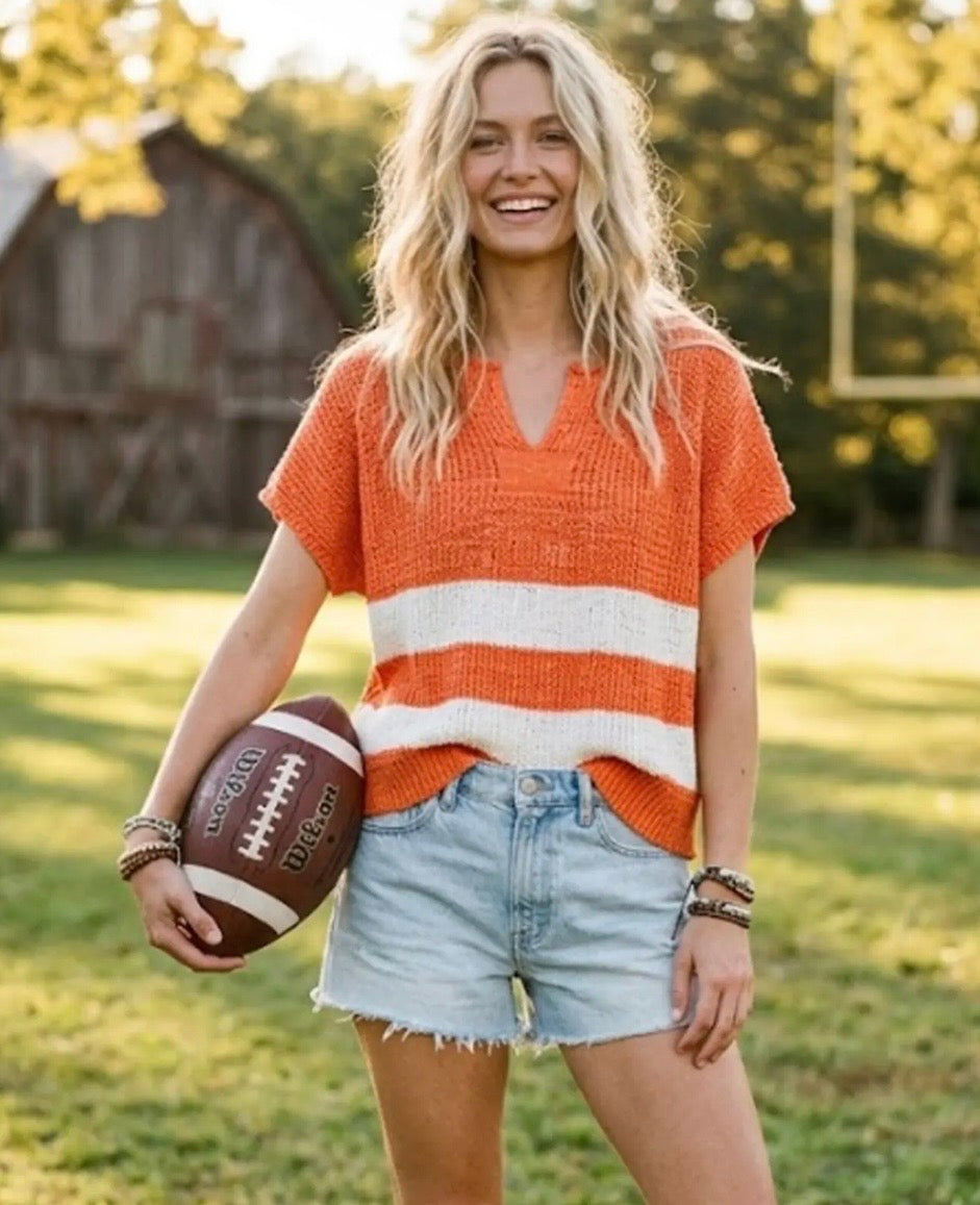 SU26 Orange/White Stripe Knit