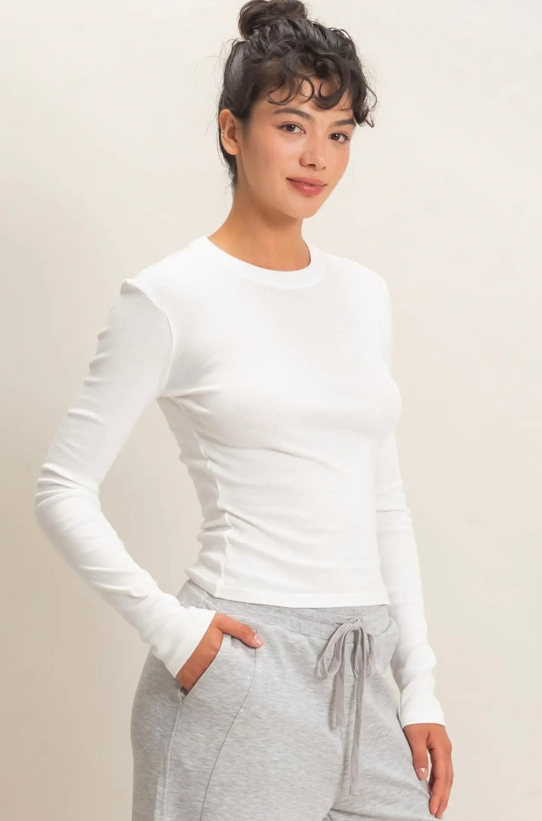 F26 H Crew Neck LS Top